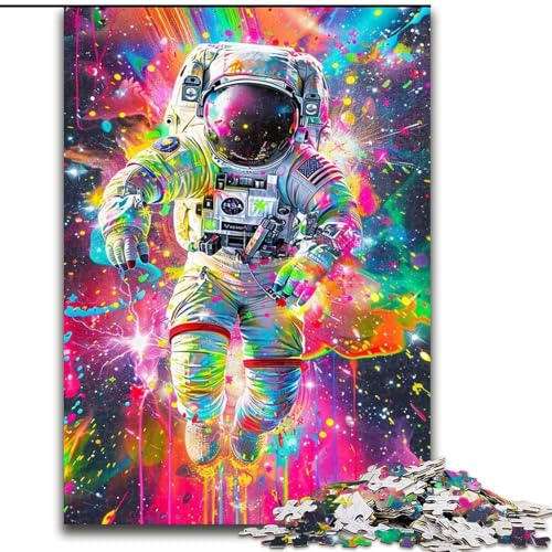 1000-teiliges Puzzle Psychedelischer Astronaut, Denksportaufgabe zur Wanddekoration, einzigartige Geburtstags 14-Jährige (Größe 26x38cm) von LiJianXXR