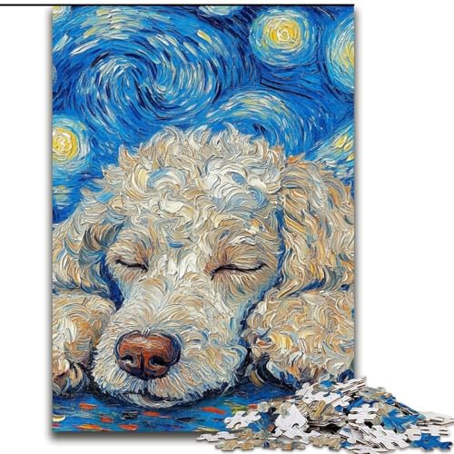 1000-teiliges Puzzle Pudel-Nachthimmel, Puzzle aus Karton, anspruchsvolles Denkspiel für Teenager, Spaß für den Familienspielabend, 1000 Teile(26x38cm) von LiJianXXR