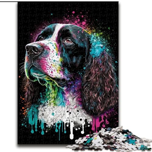 1000-teiliges Puzzle Schöner bunter Hund aus Holz, Kinder ab 14 Jahren, 50x75cm, Denkspiel für Teenager, Spieleabend mit der Familie 1000-teiliges Puzzle Schöner bunter Hund aus Holz, Kinder ab 14 Jahren, 50x75cm, Denkspiel für Teenager, Spieleabend mit der Familie von LiJianXXR