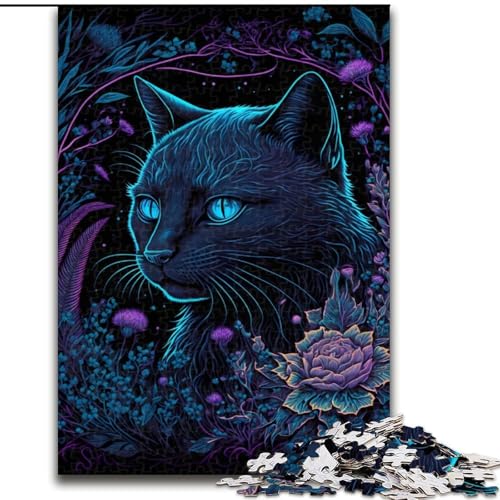 1000-teiliges Puzzle Schwarzlichtkatze aus Holz, Kinder ab 14 Jahren, 50x75cm, Denkspiel für Teenager, Spieleabend mit der Familie 1000-teiliges Puzzle Schwarzlichtkatze aus Holz, Kinder ab 14 Jahren, 50x75cm, Denkspiel für Teenager, Spieleabend mit der Familie von LiJianXXR