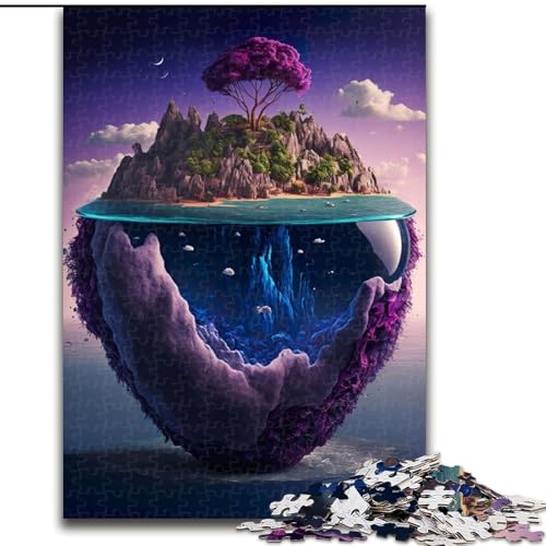 1000-teiliges Puzzle Schwimmende Insel, Puzzle aus Holz, anspruchsvolles Denkspiel für Teenager, Spaß für den Familienspielabend, 1000 Teile(50x75cm) von LiJianXXR