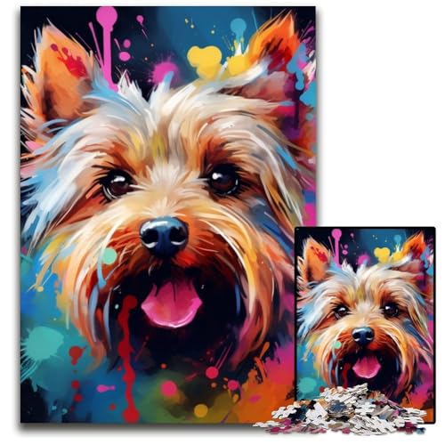 1000-teiliges Puzzle Yorkshire Terrier, unmögliches Puzzle für Erwachsene, DIY-Kunstwerk, 26x38cm/10,23x14,96 Zoll 1000-teiliges Puzzle Yorkshire Terrier, unmögliches Puzzle für Erwachsene, DIY-Kunstwerk, 26x38cm/10,23x14,96 Zoll von LiJianXXR