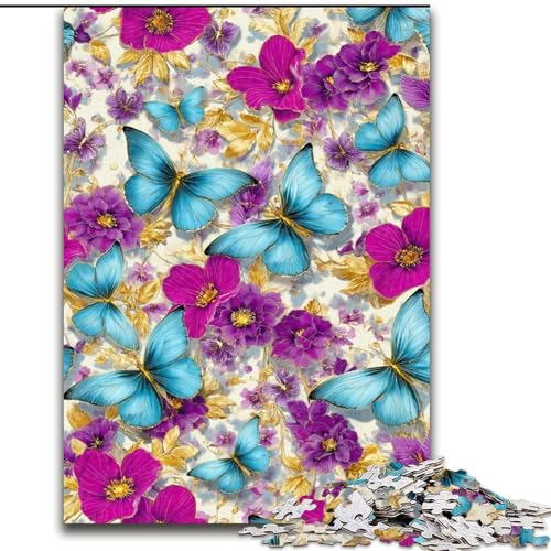 1000-teiliges Puzzle als Geschenk für Teenager, Schmetterlingskunst, anspruchsvolles Spiel und Familienspiel mit vollständig ineinandergreifenden, zufällig geformten Teilen (Größe 50x75cm) von LiJianXXR
