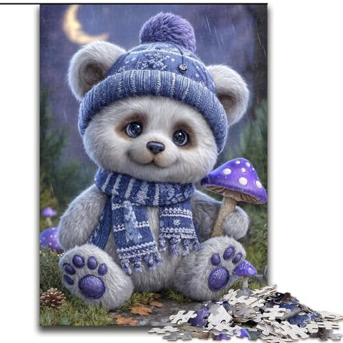 1000-teiliges Puzzle als Geschenk für Teenager, Teddybär, anspruchsvolles Spiel und Familienspiel mit vollständig ineinandergreifenden, zufällig geformten Teilen (Größe 50x75cm) von LiJianXXR