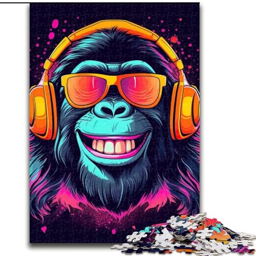 1000-teiliges Puzzle für Erwachsene, AFFE, DJ-Musik, aus Holz, Kinder ab 14 Jahren, 50x75cm, DIY-Dekoration, gehirnfordernde 1000-teiliges Puzzle für Erwachsene, AFFE, DJ-Musik, aus Holz, Kinder ab 14 Jahren, 50x75cm, DIY-Dekoration, gehirnfordernde von LiJianXXR