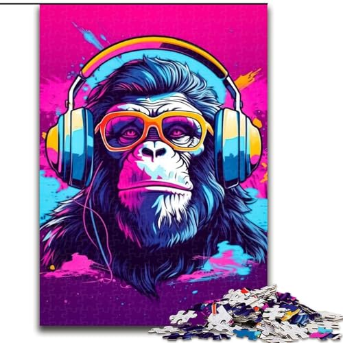 1000-teiliges Puzzle für Erwachsene, AFFE, DJ-Musik, aus Holz, hochschwieriges Denkspiel für Teenager, 50x75cm, Geburtstagsgeschenkidee, anspruchsvolles Denkspiel 1000-teiliges Puzzle für Erwachsene, AFFE, DJ-Musik, aus Holz, hochschwieriges Denkspiel für Teenager, 50x75cm, Geburtstagsgeschenkidee, anspruchsvolles Denkspiel von LiJianXXR