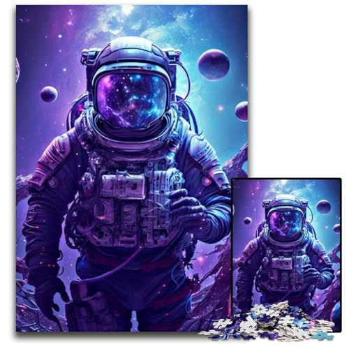 1000-teiliges Puzzle für Erwachsene, Astronauten-Holzpuzzle, Heimaktivität für Feiertage, Geburtstage und Familienspieleabende, 50x75cm/19,68x29,52 Zoll von LiJianXXR