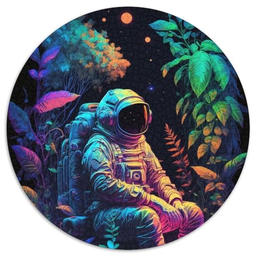 1000-teiliges Puzzle für Erwachsene, Astronauten-Rundpuzzle für 1000 Teile, anspruchsvolles DIY-Denkspiel für Teenager, 67,5 x 67,5 cm von LiJianXXR