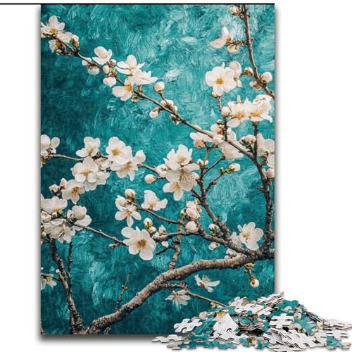 1000-teiliges Puzzle für Erwachsene, Blumenölgemälde, Lernspielzeug für Erwachsene, ganze Familie ab 14 Jahren (Größe 50x75cm) von LiJianXXR
