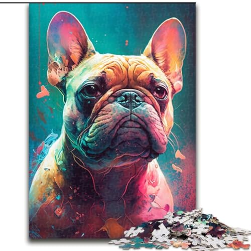 1000-teiliges Puzzle für Erwachsene, Bulldoggenmalerei, aus Holz, hochschwieriges Denkspiel für Teenager, 50x75cm, Geburtstagsgeschenkidee, anspruchsvolles Denkspiel 1000-teiliges Puzzle für Erwachsene, Bulldoggenmalerei, aus Holz, hochschwieriges Denkspiel für Teenager, 50x75cm, Geburtstagsgeschenkidee, anspruchsvolles Denkspiel von LiJianXXR