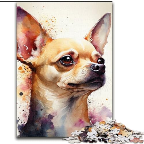 1000-teiliges Puzzle für Erwachsene, Chihuahua-Aquarell, aus Holz, EIN tolles Geschenk für Familienspaß, 50x75cm, zum Geburtstag, Urlaub, Weihnachten, Halloween 1000-teiliges Puzzle für Erwachsene, Chihuahua-Aquarell, aus Holz, EIN tolles Geschenk für Familienspaß, 50x75cm, zum Geburtstag, Urlaub, Weihnachten, Halloween von LiJianXXR