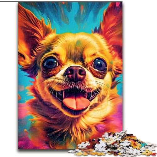 1000-teiliges Puzzle für Erwachsene, Chihuahua-Hippie, aus Holz, EIN tolles Geschenk für Familienspaß, 50x75cm, zum Geburtstag, Urlaub, Weihnachten, Halloween 1000-teiliges Puzzle für Erwachsene, Chihuahua-Hippie, aus Holz, EIN tolles Geschenk für Familienspaß, 50x75cm, zum Geburtstag, Urlaub, Weihnachten, Halloween von LiJianXXR
