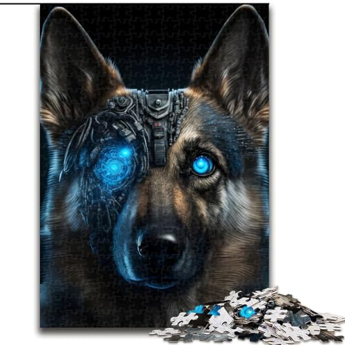 1000-teiliges Puzzle für Erwachsene, Cyborg-Schäferhund-Puzzle aus Holz, anspruchsvolles Denkspiel für Teenager, Spaß für den Familienspielabend, 1000 Teile(50x75cm) von LiJianXXR