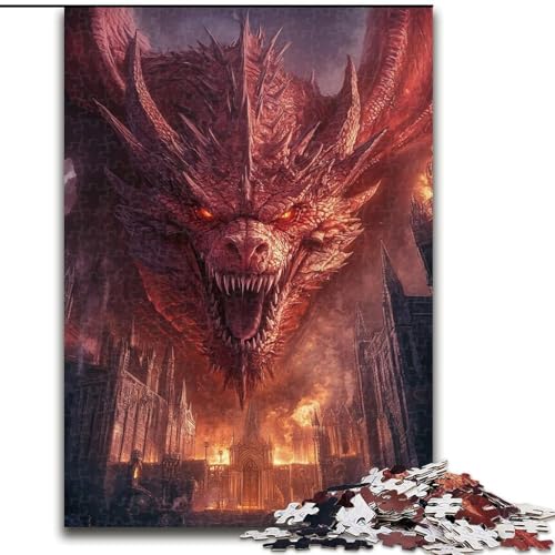 1000-teiliges Puzzle für Erwachsene, Fantasy-Drache, Lernspielzeug für Erwachsene, ganze Familie ab 14 Jahren (Größe 26x38cm) von LiJianXXR