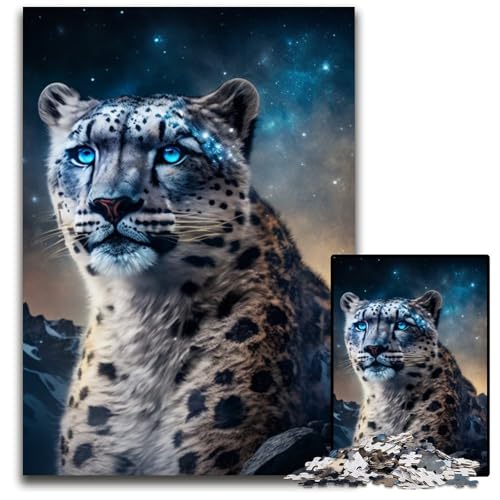1000-teiliges Puzzle für Erwachsene, Fantasy-Leopard, anspruchsvolle Puzzles, perfekte Dekoration für Zuhause oder das Büro, 50x75cm/19,68x29,52 Zoll von LiJianXXR
