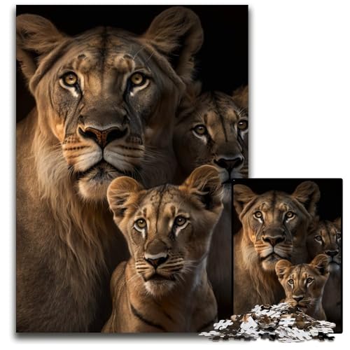 1000-teiliges Puzzle für Erwachsene, Fantasy-Löwe, Papppuzzle, Heimaktivität für Feiertage, Geburtstage und Familienspieleabende, 26x38cm/10,23x14,96 Zoll 1000-teiliges Puzzle für Erwachsene, Fantasy-Löwe, Papppuzzle, Heimaktivität für Feiertage, Geburtstage und Familienspieleabende, 26x38cm/10,23x14,96 Zoll von LiJianXXR