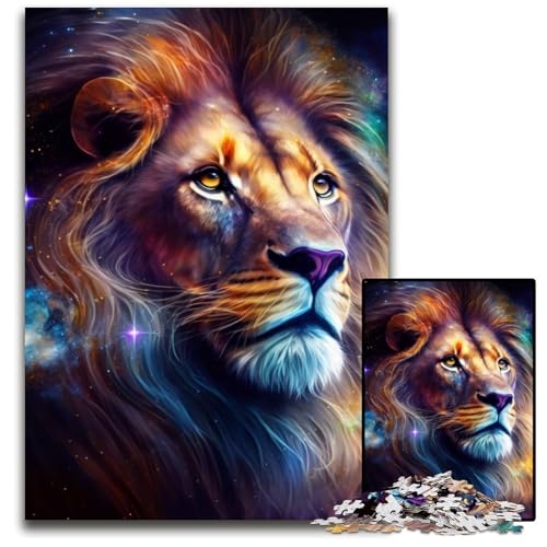 1000-teiliges Puzzle für Erwachsene, Fantasy-Löwe, Papppuzzle, Heimaktivität für Feiertage, Geburtstage und Familienspieleabende, 26x38cm/10,23x14,96 Zoll 1000-teiliges Puzzle für Erwachsene, Fantasy-Löwe, Papppuzzle, Heimaktivität für Feiertage, Geburtstage und Familienspieleabende, 26x38cm/10,23x14,96 Zoll von LiJianXXR