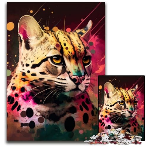 1000-teiliges Puzzle für Erwachsene, Fantasy-Ozelot, schwierige Puzzles für Erwachsene, Muttertag, Geburtstag, Weihnachten, 50x75cm/19,68x29,52 Zoll 1000-teiliges Puzzle für Erwachsene, Fantasy-Ozelot, schwierige Puzzles für Erwachsene, Muttertag, Geburtstag, Weihnachten, 50x75cm/19,68x29,52 Zoll von LiJianXXR