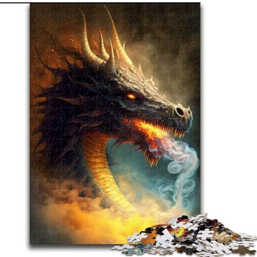 1000-teiliges Puzzle für Erwachsene, Feuerdrache im Himmel, aus Holz, EIN tolles Geschenk für Familienspaß, 50x75cm, für Geburtstage, Feiertage, Weihnachten, Halloween 1000-teiliges Puzzle für Erwachsene, Feuerdrache im Himmel, aus Holz, EIN tolles Geschenk für Familienspaß, 50x75cm, für Geburtstage, Feiertage, Weihnachten, Halloween von LiJianXXR