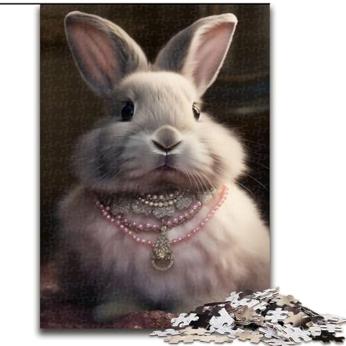 1000-teiliges Puzzle für Erwachsene, Flauschiges Häschen-Puzzle aus Holz, Denkspiel für Teenager, 1000 Teile(50x75cm) von LiJianXXR