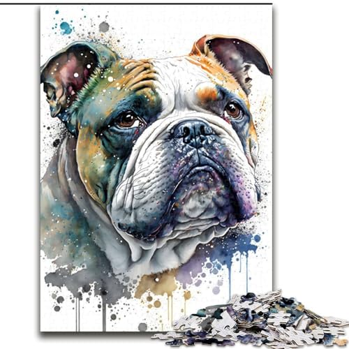 1000-teiliges Puzzle für Erwachsene, Französische Bulldogge, aus Holz, geeignet für Geburtstage, Halloween, Thanksgiving, Ostern, 1000 Teile(50x75cm) von LiJianXXR