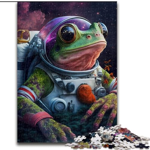 1000-teiliges Puzzle für Erwachsene, Frosch-Weltraum-Astronauten-Puzzle aus Karton, Denkspiel für Teenager, 1000 Teile(26x38cm) von LiJianXXR