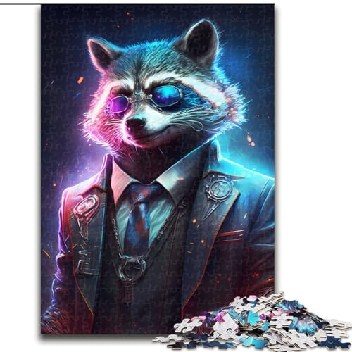 1000-teiliges Puzzle für Erwachsene, Gangster-Waschbär im Anzug, Puzzles aus Karton, Denkspiel für Teenager, 1000 Teile(26x38cm) von LiJianXXR