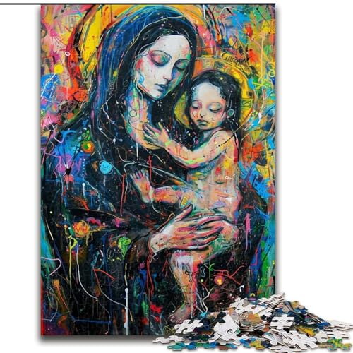 1000-teiliges Puzzle für Erwachsene, Geschenke, Jesus-Graffiti, Lernspielzeug für Erwachsene, ganze Familie ab 14 Jahren (Größe 26x38cm) von LiJianXXR