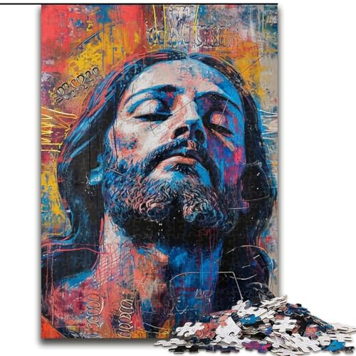 1000-teiliges Puzzle für Erwachsene, Geschenke, Jesus-Graffiti, Lernspielzeug für Erwachsene, ganze Familie ab 14 Jahren (Größe 50x75cm) von LiJianXXR