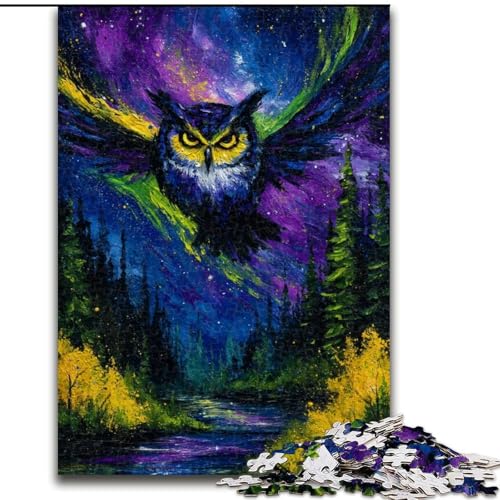 1000-teiliges Puzzle für Erwachsene, Geschenke Magische Eule, Lernspielzeug für Kinder ab 14 Jahren, ganze Familie (Größe 50x75cm) von LiJianXXR