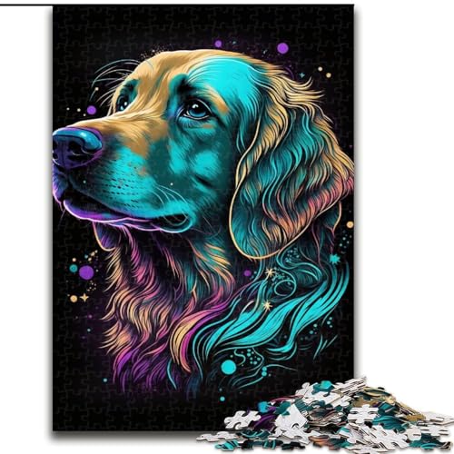 1000-teiliges Puzzle für Erwachsene, Golden Retriever-Puzzle aus Holz, Geschenkidee für die Feiertage, humorvolles Kunstwerk, detailliertes Kunstwerk, 1000 Teile(50x75cm) von LiJianXXR