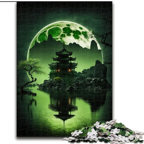 1000-teiliges Puzzle für Erwachsene, Grüner Mond, aus Holz, hochschwieriges Denkspiel für Teenager, 50x75cm, Geburtstagsgeschenkidee, anspruchsvolles Denkspiel 1000-teiliges Puzzle für Erwachsene, Grüner Mond, aus Holz, hochschwieriges Denkspiel für Teenager, 50x75cm, Geburtstagsgeschenkidee, anspruchsvolles Denkspiel von LiJianXXR