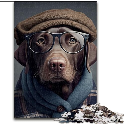 1000-teiliges Puzzle für Erwachsene, Hipster-Hund in Kleidung, aus Holz, hochschwieriges Denkspiel für Teenager, 50x75cm, Geburtstagsgeschenkidee, anspruchsvolles Denkspiel 1000-teiliges Puzzle für Erwachsene, Hipster-Hund in Kleidung, aus Holz, hochschwieriges Denkspiel für Teenager, 50x75cm, Geburtstagsgeschenkidee, anspruchsvolles Denkspiel von LiJianXXR