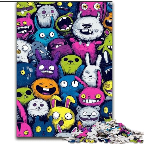 1000-teiliges Puzzle für Erwachsene, Kaninchenkunst, Lernspielzeug für Kinder und Jugendliche, ganze Familie ab 14 Jahren (Größe 26x38cm) von LiJianXXR