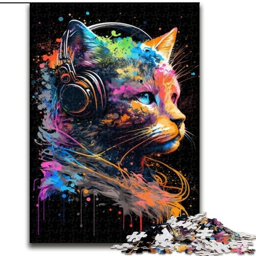 1000-teiliges Puzzle für Erwachsene, Katze, aus Holz, EIN tolles Geschenk für Familienspaß, 50x75cm, zum Geburtstag, Urlaub, Weihnachten, Halloween 1000-teiliges Puzzle für Erwachsene, Katze, aus Holz, EIN tolles Geschenk für Familienspaß, 50x75cm, zum Geburtstag, Urlaub, Weihnachten, Halloween von LiJianXXR