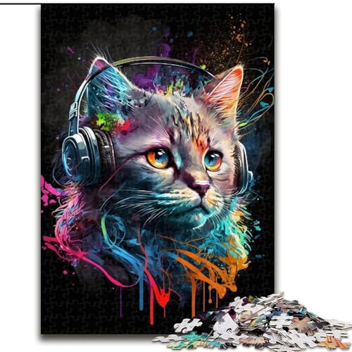 1000-teiliges Puzzle für Erwachsene, Katze aus Holz, hochschwieriges Denkspiel für Teenager, 50x75cm, Geburtstagsgeschenkidee, anspruchsvolles Denkspiel 1000-teiliges Puzzle für Erwachsene, Katze aus Holz, hochschwieriges Denkspiel für Teenager, 50x75cm, Geburtstagsgeschenkidee, anspruchsvolles Denkspiel von LiJianXXR