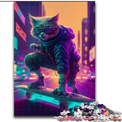 1000-teiliges Puzzle für Erwachsene, Katze spielt Schlittschuhe, aus Holz, hochschwieriges Denkspiel für Teenager, 50x75cm, Geburtstagsgeschenkidee, anspruchsvolles Denkspiel 1000-teiliges Puzzle für Erwachsene, Katze spielt Schlittschuhe, aus Holz, hochschwieriges Denkspiel für Teenager, 50x75cm, Geburtstagsgeschenkidee, anspruchsvolles Denkspiel von LiJianXXR