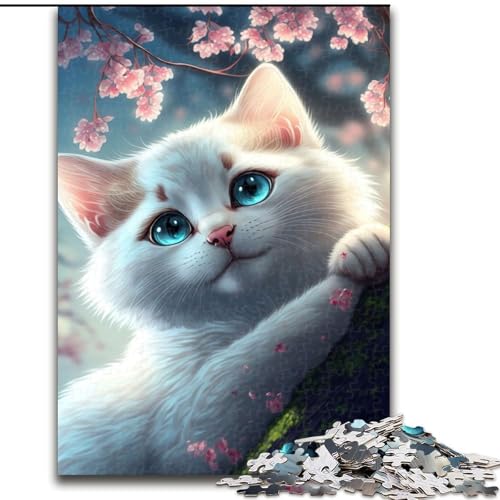 1000-teiliges Puzzle für Erwachsene, Katze und Blumen aus Holz, hochschwieriges Denkspiel für Teenager, 50x75cm, Geburtstagsgeschenkidee, anspruchsvolles Denkspiel 1000-teiliges Puzzle für Erwachsene, Katze und Blumen aus Holz, hochschwieriges Denkspiel für Teenager, 50x75cm, Geburtstagsgeschenkidee, anspruchsvolles Denkspiel von LiJianXXR
