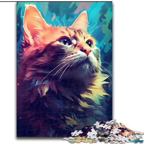 1000-teiliges Puzzle für Erwachsene, Katzenfarbe, aus Holz, hochschwieriges Denkspiel für Teenager, 50x75cm, Geburtstagsgeschenkidee, anspruchsvolles Denkspiel 1000-teiliges Puzzle für Erwachsene, Katzenfarbe, aus Holz, hochschwieriges Denkspiel für Teenager, 50x75cm, Geburtstagsgeschenkidee, anspruchsvolles Denkspiel von LiJianXXR