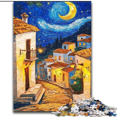 1000-teiliges Puzzle für Erwachsene, Nachthimmelhaus, Lernspielzeug für Erwachsene, ganze Familie ab 14 Jahren (Größe 50x75cm) von LiJianXXR