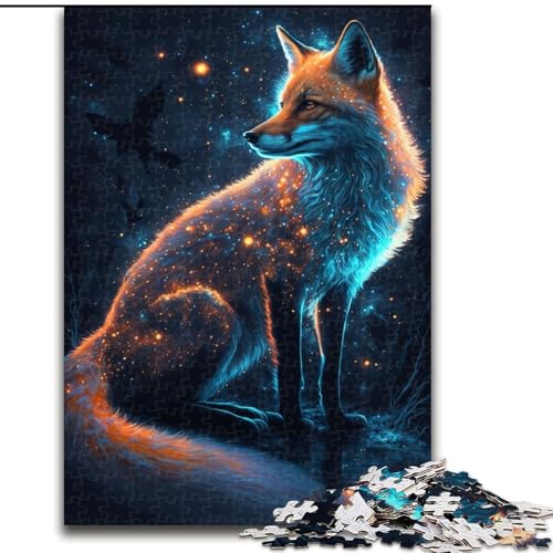 1000-teiliges Puzzle für Erwachsene, Neon-Fuchs-Puzzle aus Karton, anspruchsvolles Denkspiel für Teenager, Spaß für den Familienspielabend, 1000 Teile(26x38cm) von LiJianXXR