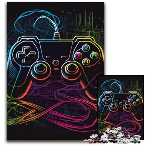 1000-teiliges Puzzle für Erwachsene, Neon-Spiel, Holzpuzzle, Heimaktivität für Feiertage, Geburtstage und Familienspieleabende, 50x75cm/19,68x29,52 Zoll von LiJianXXR