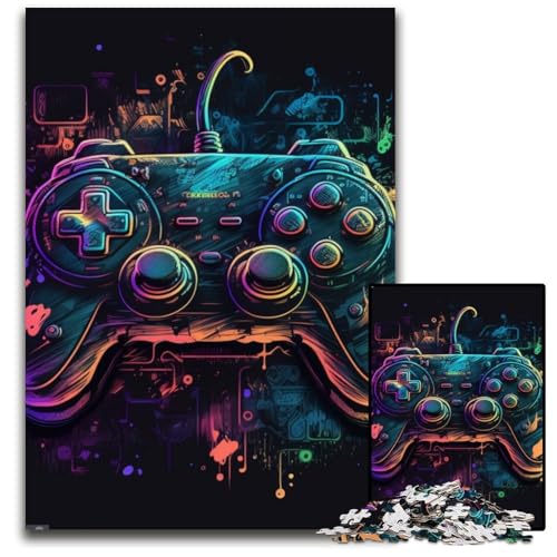 1000-teiliges Puzzle für Erwachsene, Neon-Spiel, anspruchsvolle Puzzles, perfekte Dekoration für Zuhause oder das Büro, 26x38cm/10,23x14,96 Zoll von LiJianXXR