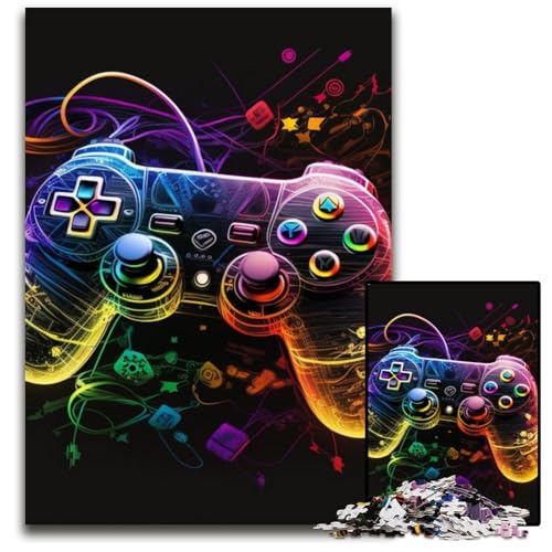 1000-teiliges Puzzle für Erwachsene, Neon-Spiel, anspruchsvolle Puzzles, perfekte Dekoration für Zuhause oder das Büro, 50x75cm/19,68x29,52 Zoll von LiJianXXR