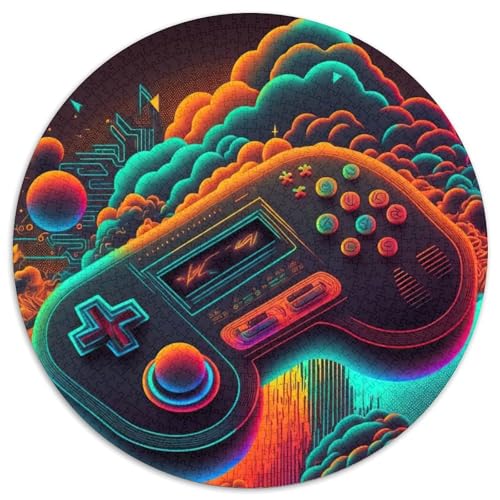 1000-teiliges Puzzle für Erwachsene, Neon-Spiel, runde Puzzles für 1000 Teile, anspruchsvolles DIY-Denkspiel für Teenager, 67,5 x 67,5 cm von LiJianXXR