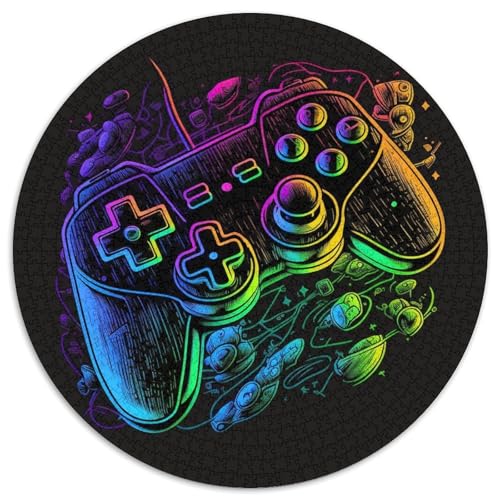 1000-teiliges Puzzle für Erwachsene, Neon-Spiel, unmögliche Puzzles für Erwachsene, perfekt für Familienspaß im Urlaub, 67,5 x 67,5 cm von LiJianXXR