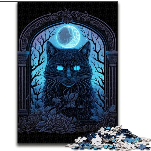 1000-teiliges Puzzle für Erwachsene, Schwarzlichtkatze aus Holz, hochschwieriges Denkspiel für Teenager, 50x75cm, Geburtstagsgeschenkidee, anspruchsvolles Denkspiel 1000-teiliges Puzzle für Erwachsene, Schwarzlichtkatze aus Holz, hochschwieriges Denkspiel für Teenager, 50x75cm, Geburtstagsgeschenkidee, anspruchsvolles Denkspiel von LiJianXXR