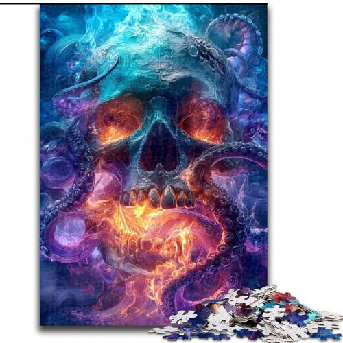 1000-teiliges Puzzle für Erwachsene, Skelett-Oktopus, Lernspielzeug für Erwachsene, ganze Familie ab 14 Jahren (Größe 26x38cm) von LiJianXXR