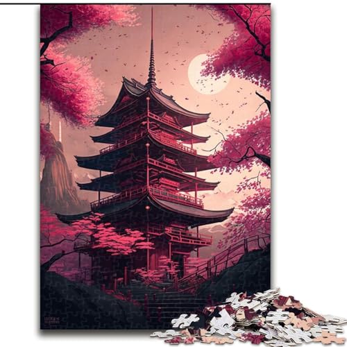 1000-teiliges Puzzle für Erwachsene, Tempel im japanischen Stil aus Holz, hochschwieriges Denkspiel für Teenager, 50x75cm, Geburtstagsgeschenkidee, anspruchsvolles Denkspiel 1000-teiliges Puzzle für Erwachsene, Tempel im japanischen Stil aus Holz, hochschwieriges Denkspiel für Teenager, 50x75cm, Geburtstagsgeschenkidee, anspruchsvolles Denkspiel von LiJianXXR