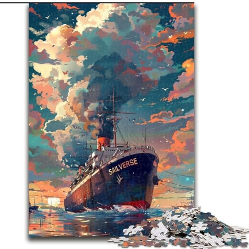 1000-teiliges Puzzle für Erwachsene, Traumschiff aus Holz, hochschwieriges Denkspiel für Teenager, 50x75cm, Geburtstagsgeschenkidee, anspruchsvolles Denkspiel 1000-teiliges Puzzle für Erwachsene, Traumschiff aus Holz, hochschwieriges Denkspiel für Teenager, 50x75cm, Geburtstagsgeschenkidee, anspruchsvolles Denkspiel von LiJianXXR
